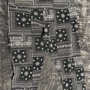 AFF Black and White Embellished Leggings
